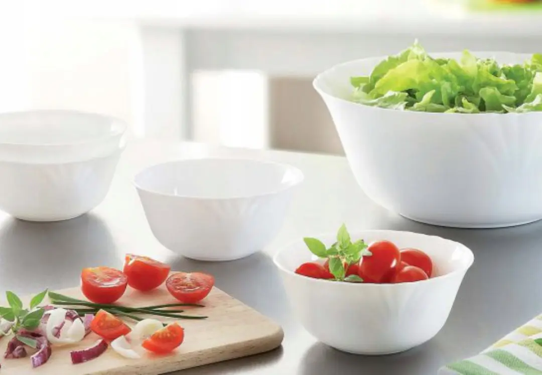 Luminarc Cadix Saladekom 350ml - Wit Gehard Glas - afbeelding 2 van 5