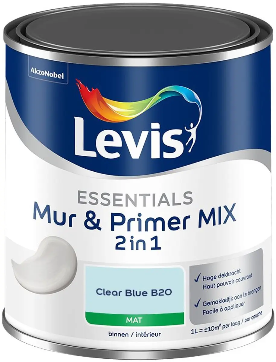 Levi's Essentials Mur & Primer Mix Clear Blue B20 Mengverf 1L