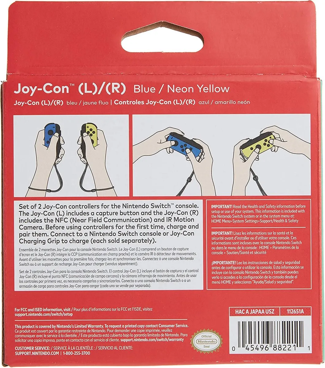 Nintendo Joy-Con Blauw & Neon Geel - 2 Stuks - afbeelding 6 van 6
