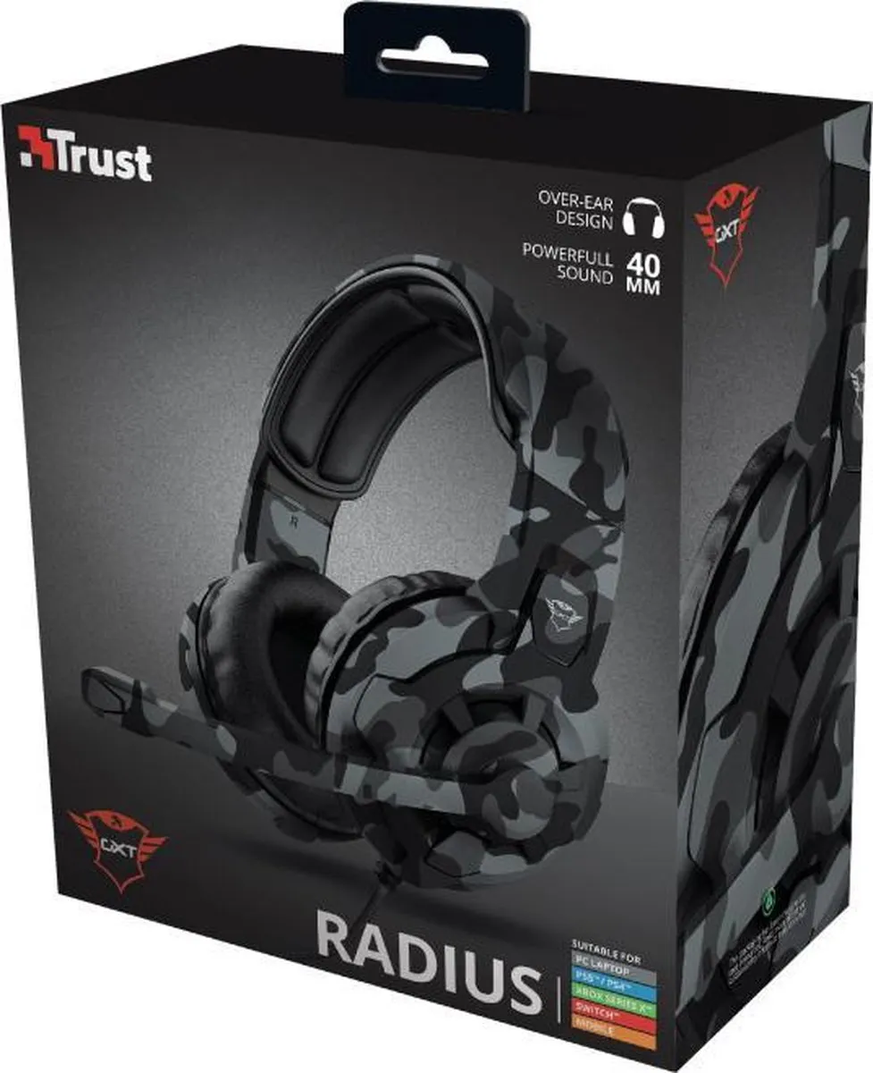 Trust GXT 411 Radius Gaming Headset - 3,5mm - Zwart Camo