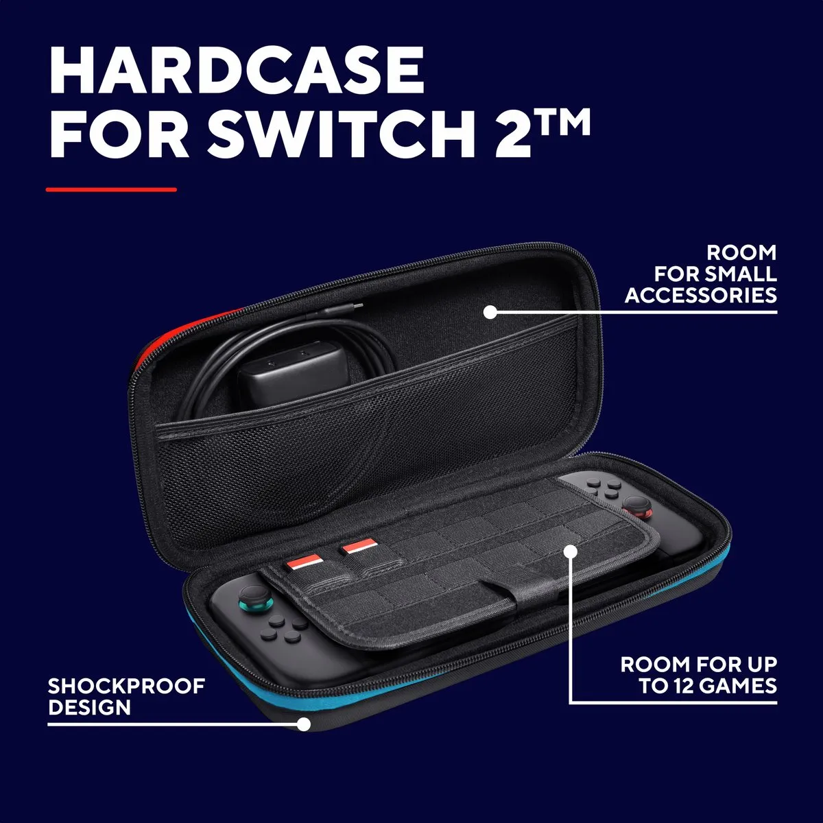 Trust GXT1251 HARDCASE – Switch 2 Hardcase – Beschermhoes voor Switch 2 – voor Console & Joy–Cons – Zwart