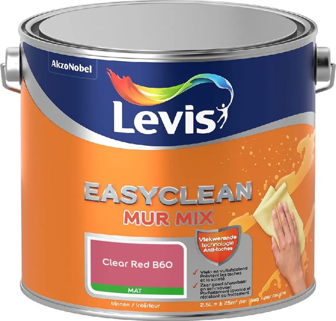 Levi's Easyclean Mur Mat Mix Clear Red B60 Mengverf 2,5L