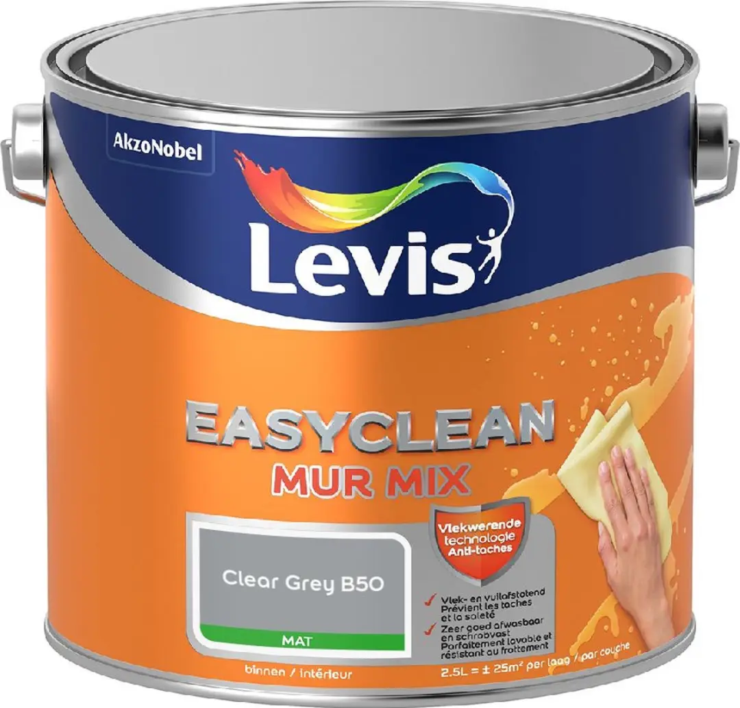 Levi's Easyclean Mur Mat Mix Clear Grey B50 Mengverf 2,5L