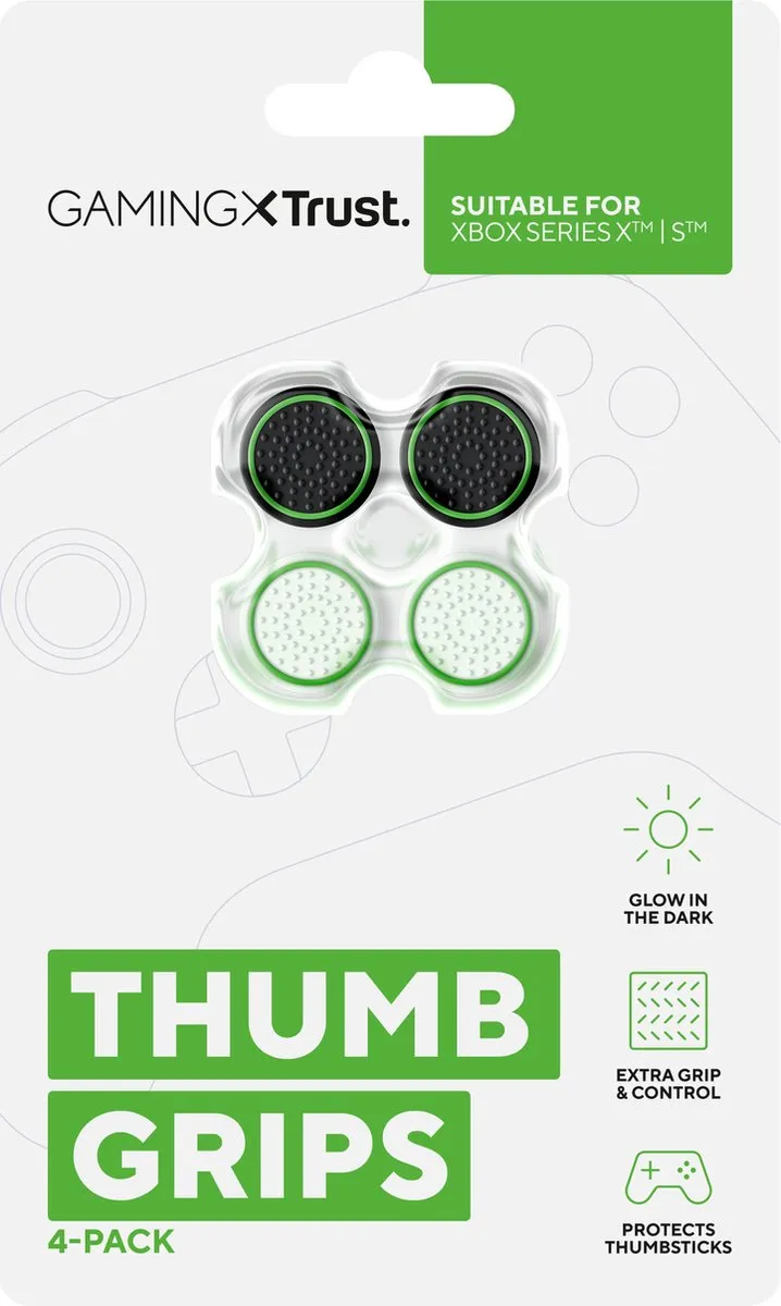 Trust GXT267 Thumb Grips Xbox - 4 Stuks - Black/Green/White