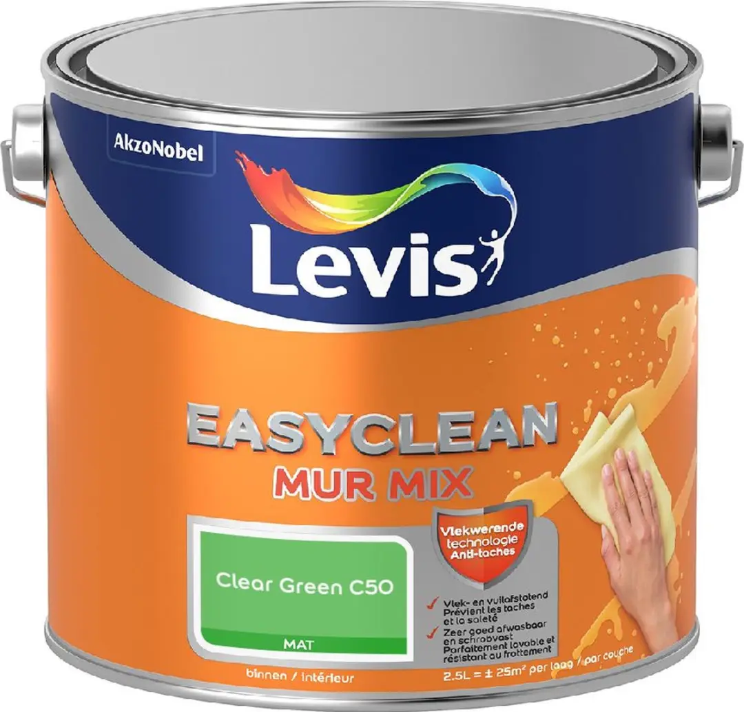Levi's Easyclean Mur Mat Mix Clear Green C50 Mengverf 2,5L
