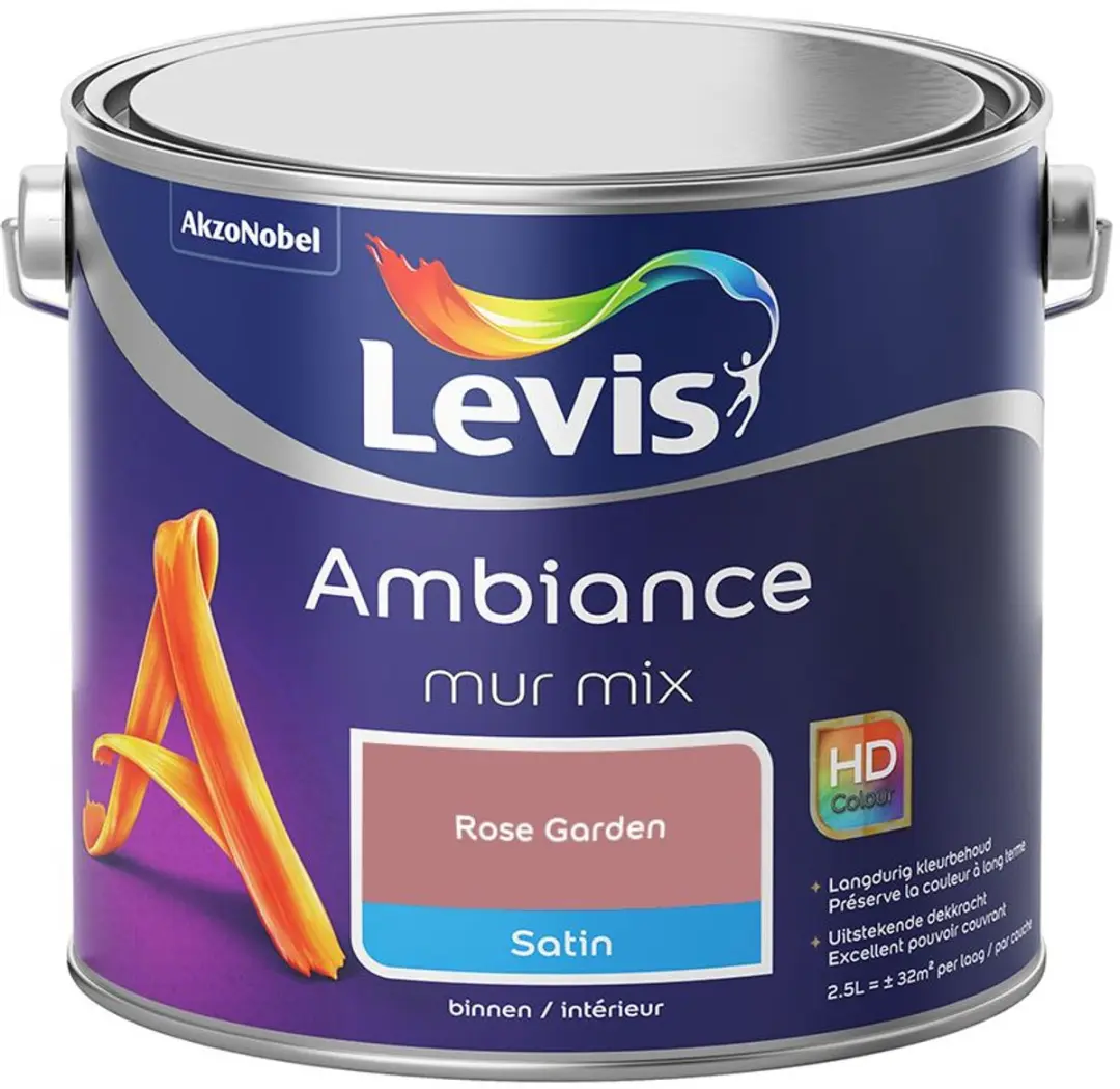 Levi's Ambiance Mur Satin Mix Rose Garden Mengverf 2,5L