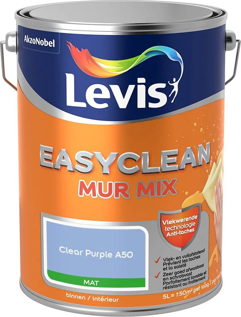 Levi's Easyclean Mur Mat Mix Clear Purple A50 Mengverf 5L