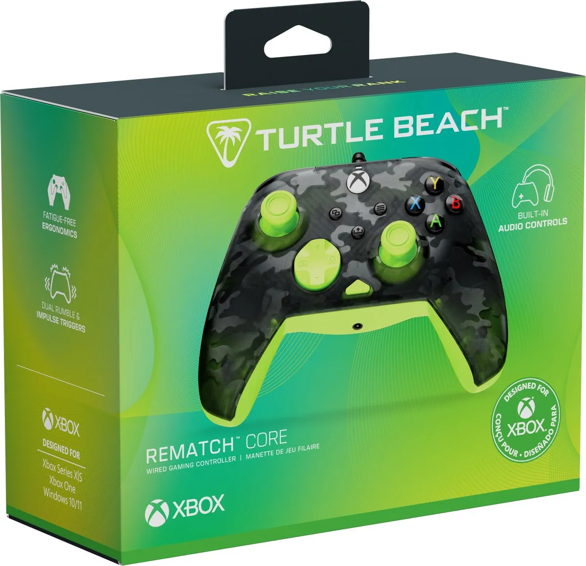 Turtle Beach Rematch Core - Controller - PC, Xbox Series X|S, Xbox One - Ghost Camo - Black/Yellow