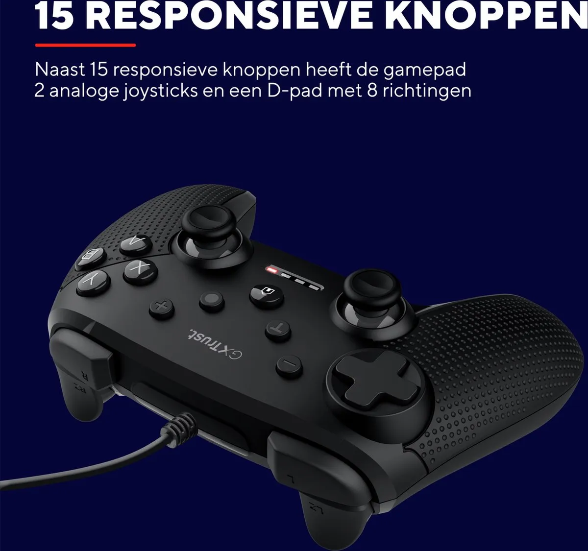 Trust GXT 541 Muta - Bedrade Controller - Geschikt voor PC - USB 2.0 - Zwart