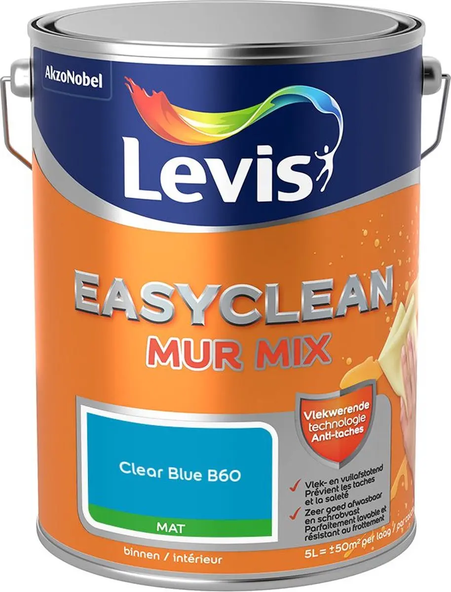 Levi's Easyclean Mur Mat Mix Clear Blue B60 Mengverf 5L