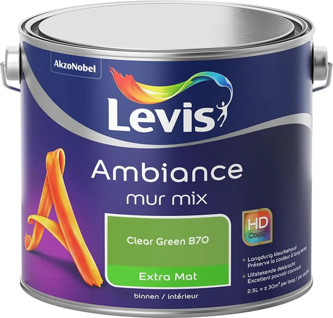 Levi's Ambiance Mur Extra Mat Mix Clear Green B70 Mengverf 2,5L