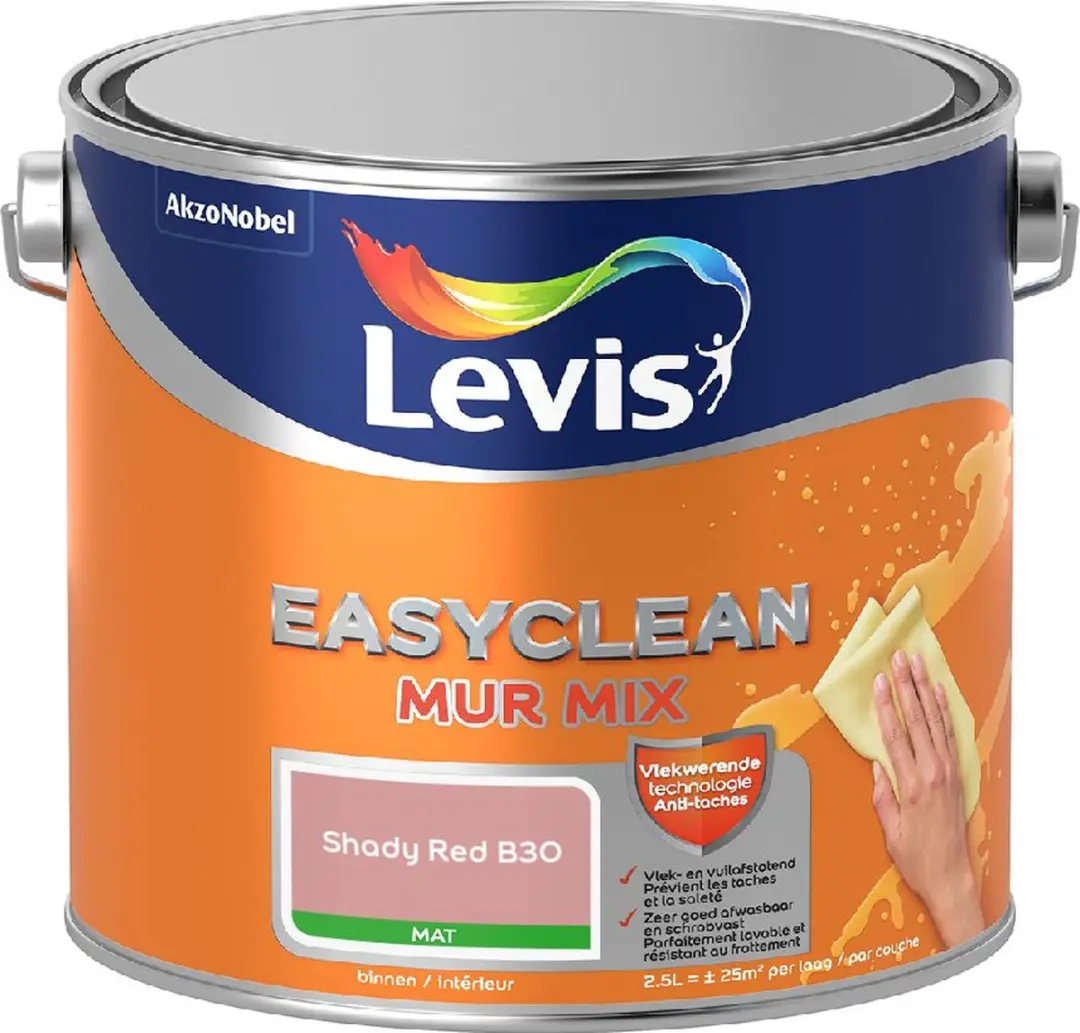 Levi's Easyclean Mur Mat Mix Shady Red B30 Mengverf 2,5L