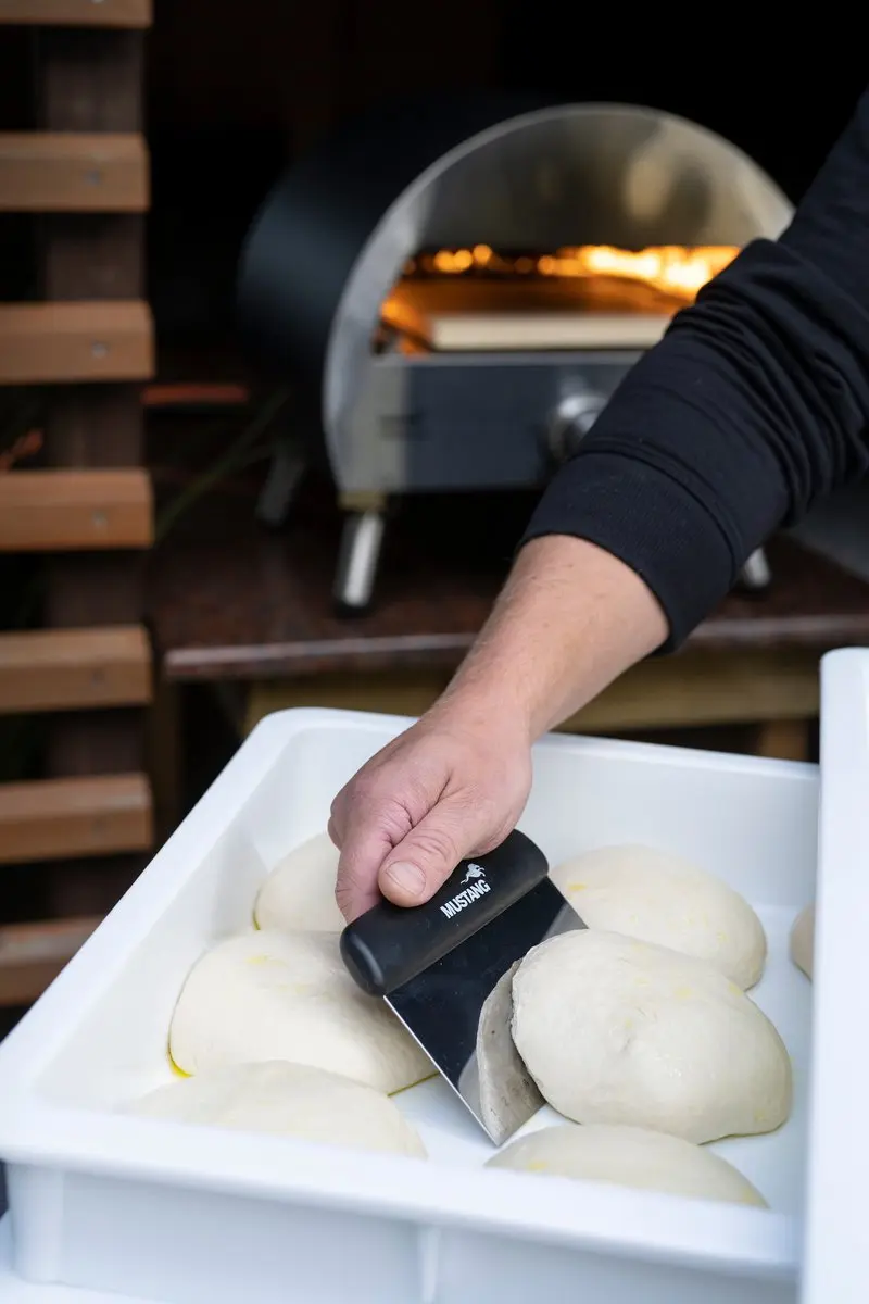 Mustang Pizzadeeg Spatel - Zilver/Zwart - afbeelding 2 van 4