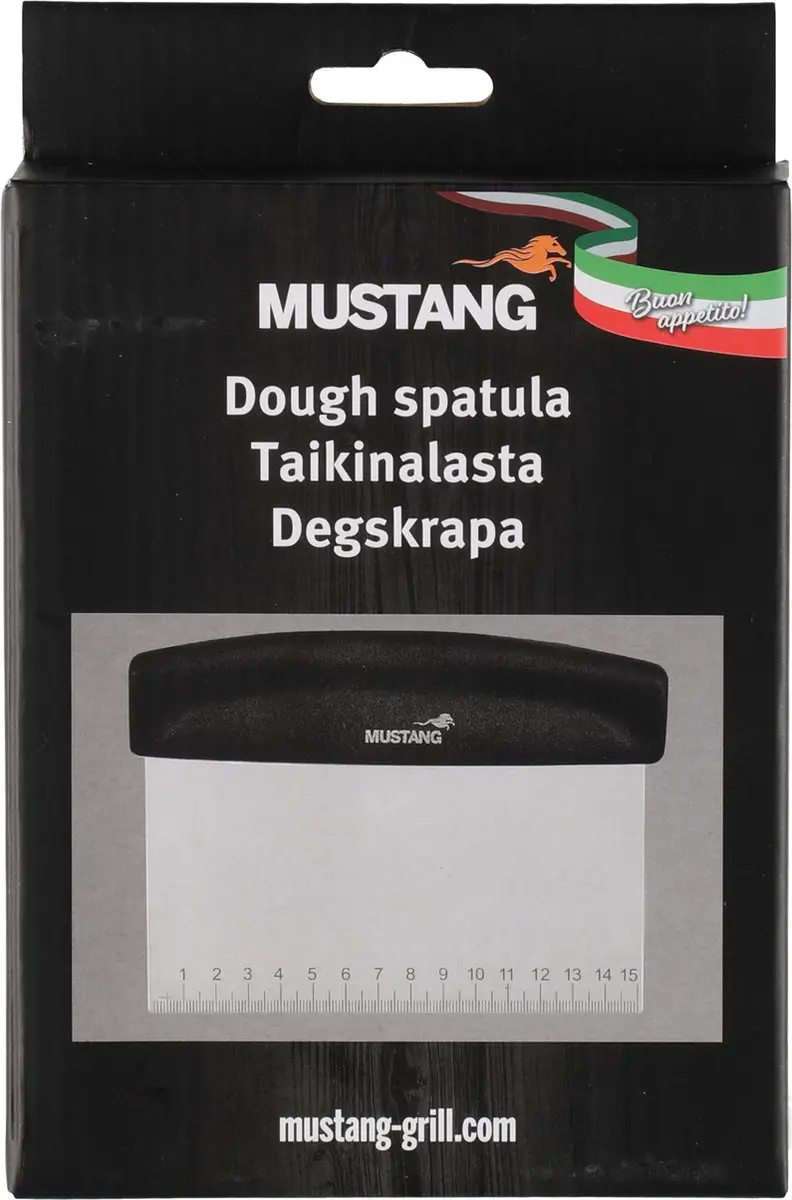 Mustang Pizzadeeg Spatel - Zilver/Zwart - afbeelding 4 van 4