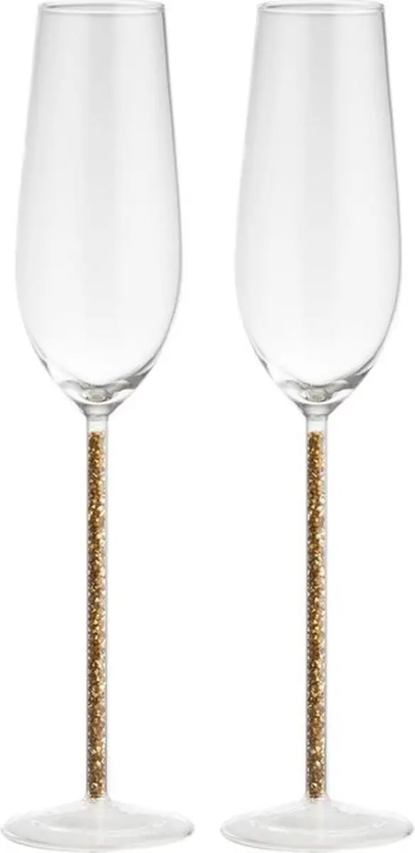 Gusta Champagneglas Glitter Goud Set
