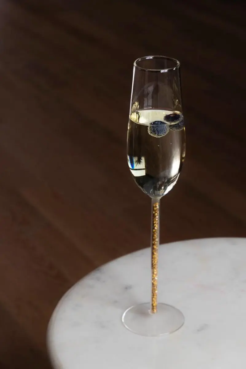 Gusta Champagneglas Glitter Goud Set - 2 Stuks