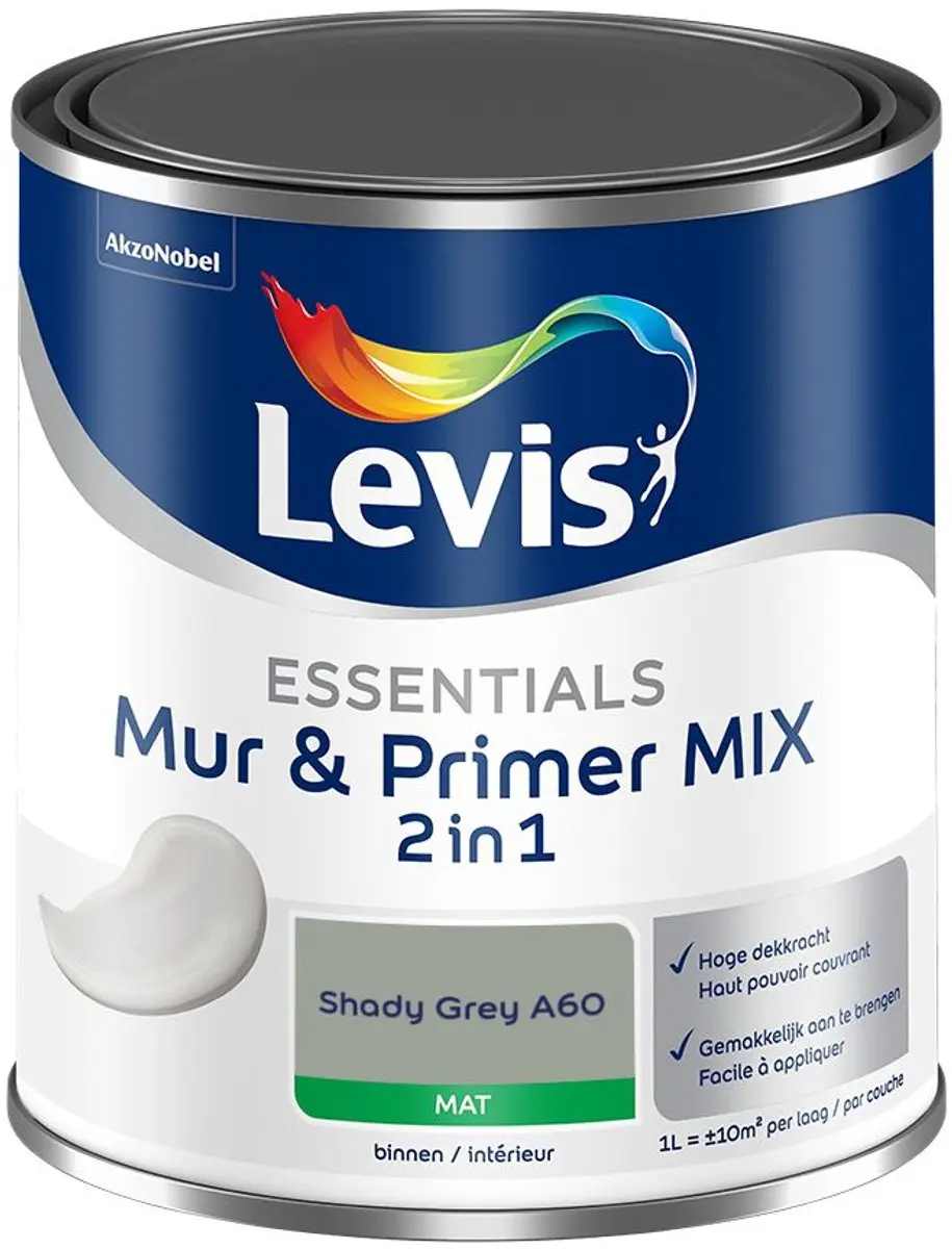 Levi's Essentials Mur & Primer Mix Shady Grey A60 Mengverf 1L