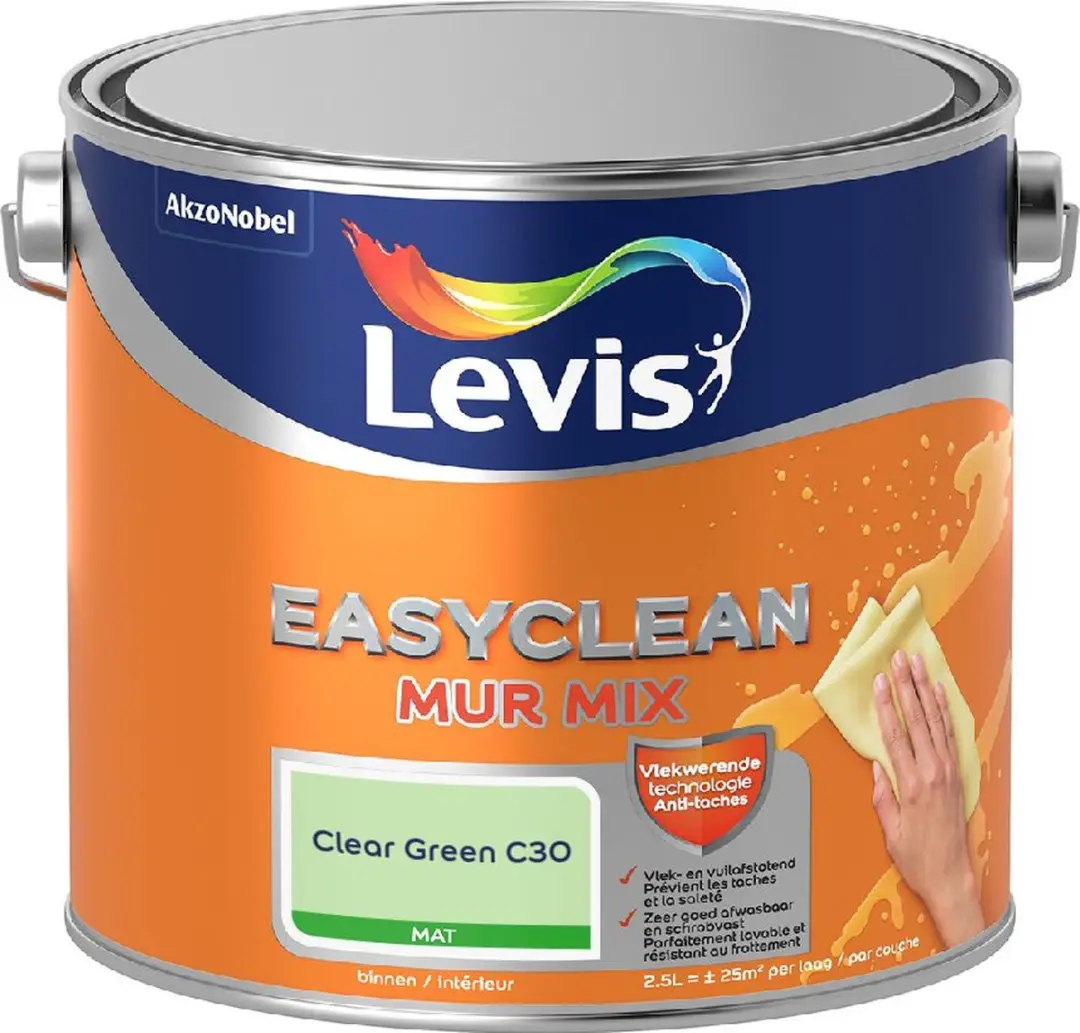 Levi's Easyclean Mur Mat Mix Clear Green C30 Mengverf 2,5L