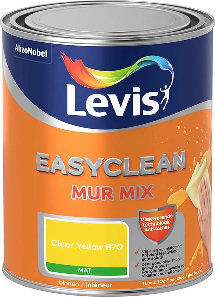 Levi's Easyclean Mur Mat Mix Clear Yellow B70 Mengverf 1L