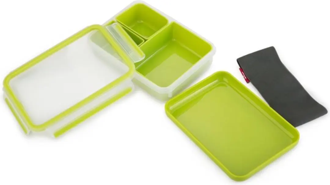 Emsa Clip & Go Lunchbox 1,2L - 2 Vakken - Transparant - afbeelding 2 van 5