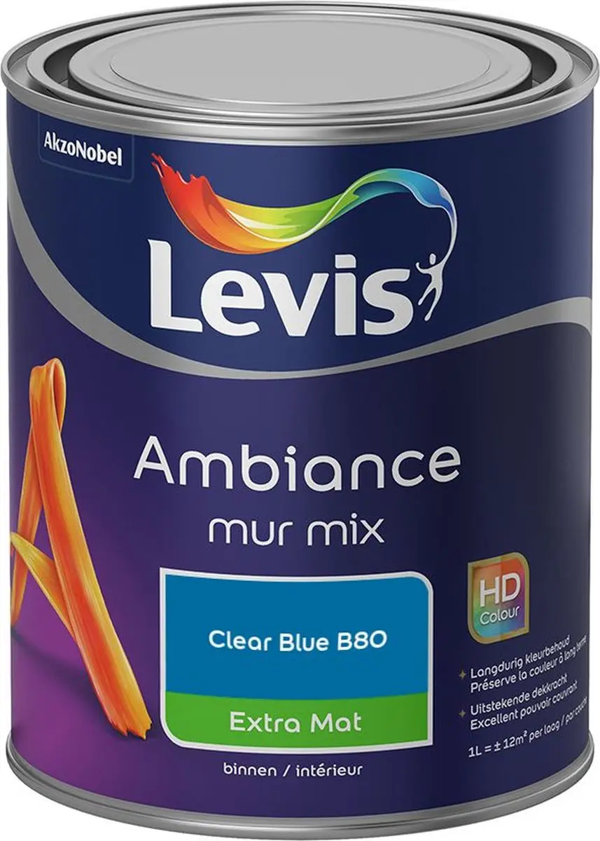 Levi's Ambiance Mur Extra Mat Mix Clear Blue B80 Mengverf 1L