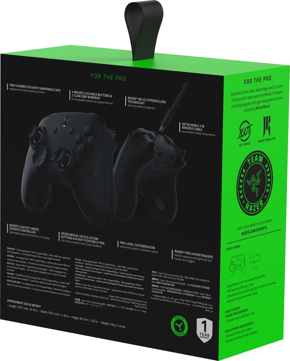 Razer Wolverine V3 Tournament Edition - Bedrade Gaming Controller - 18 Knoppen - PC - Zwart