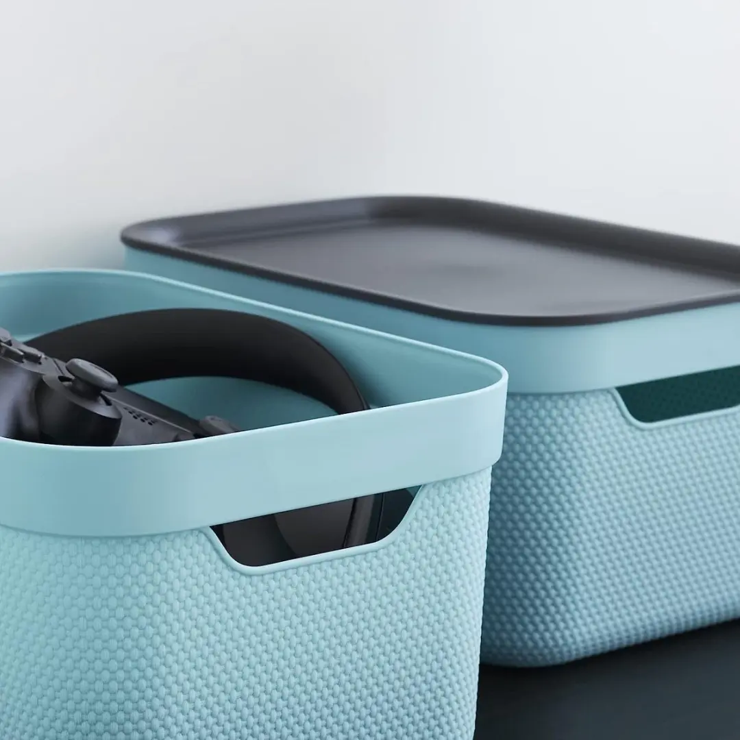Rotho Jive Opbergboxen Set 3x5L - Turquoise/Anthraciet - afbeelding 2 van 3