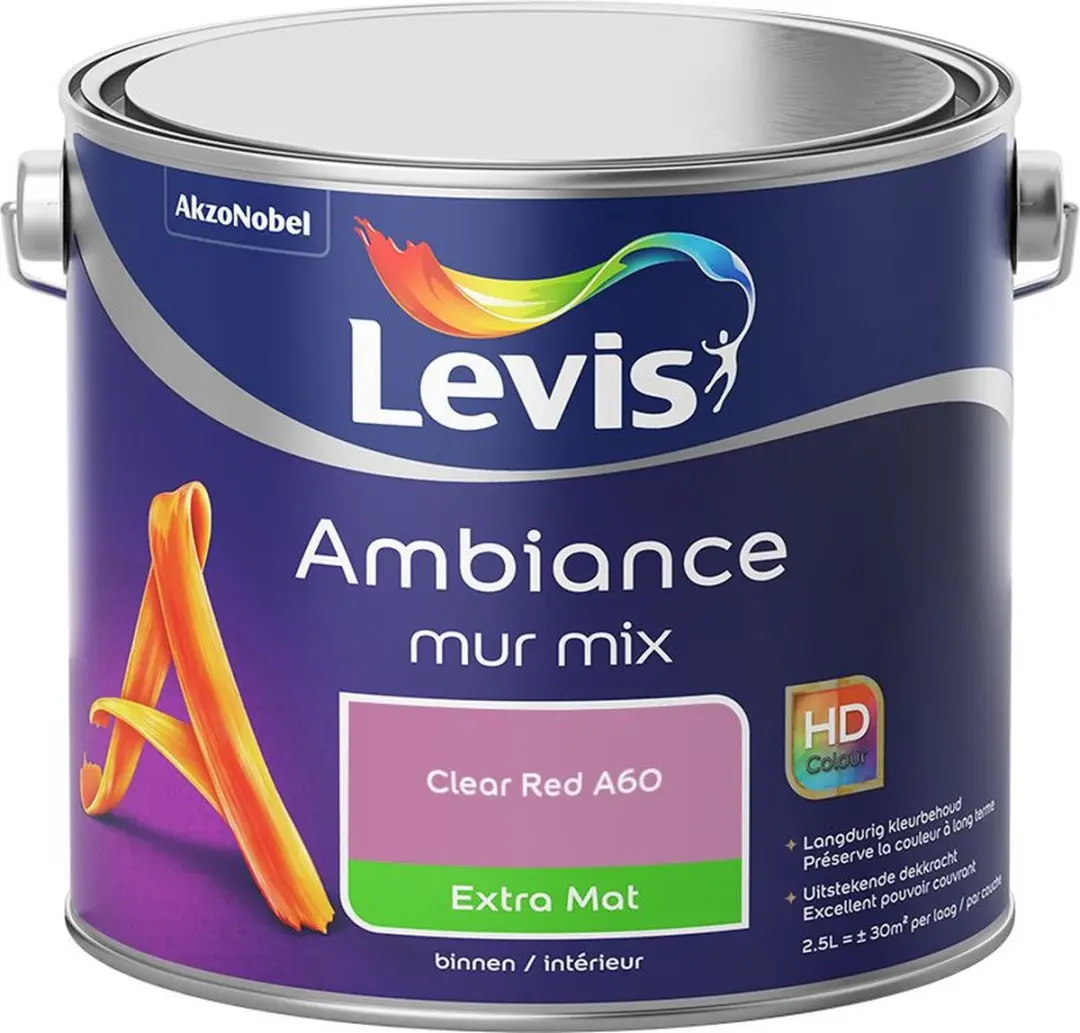 Levi's Ambiance Mur Extra Mat Mix Clear Red A60 Mengverf 2,5L