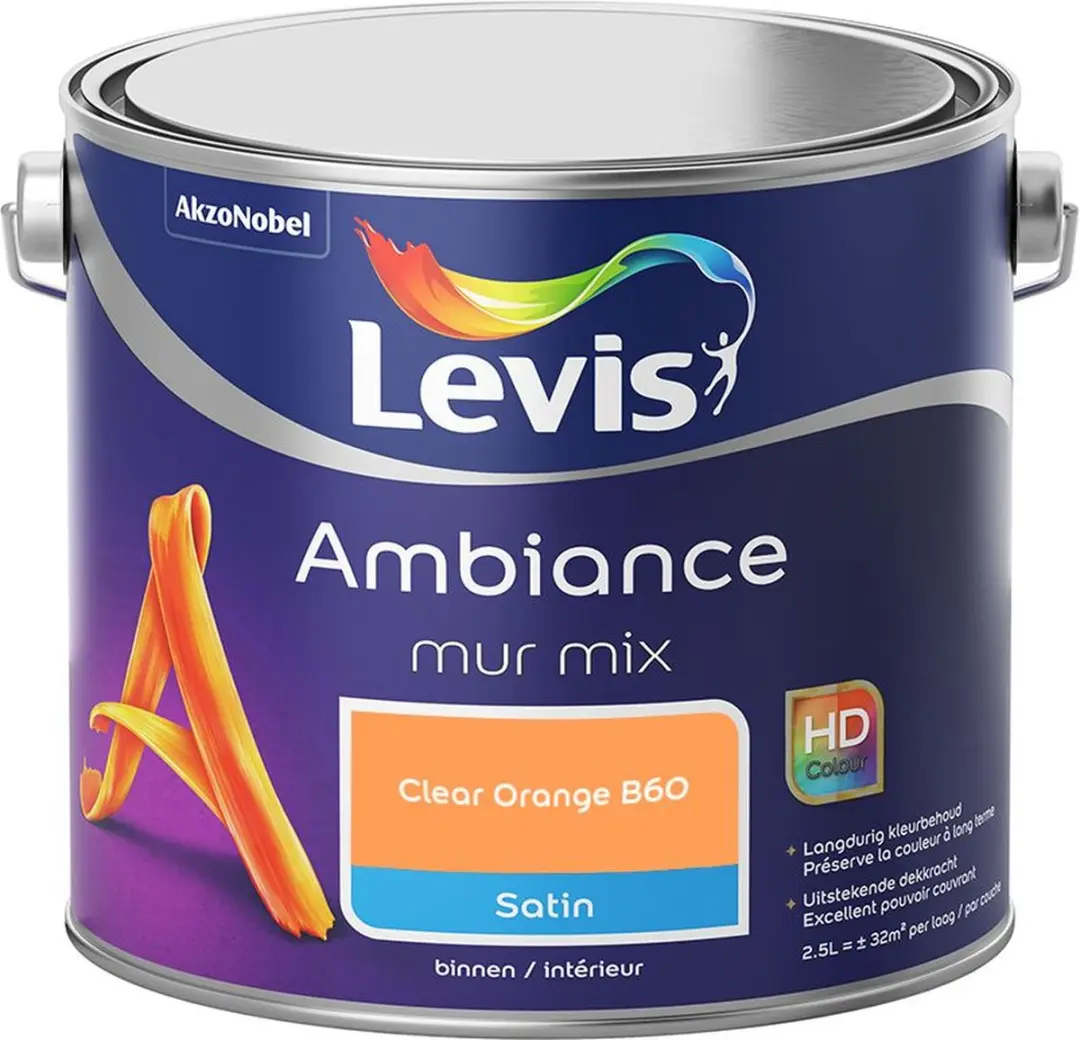 Levi's Ambiance Mur Satin Mix Clear Orange B60 Mengverf 2,5L