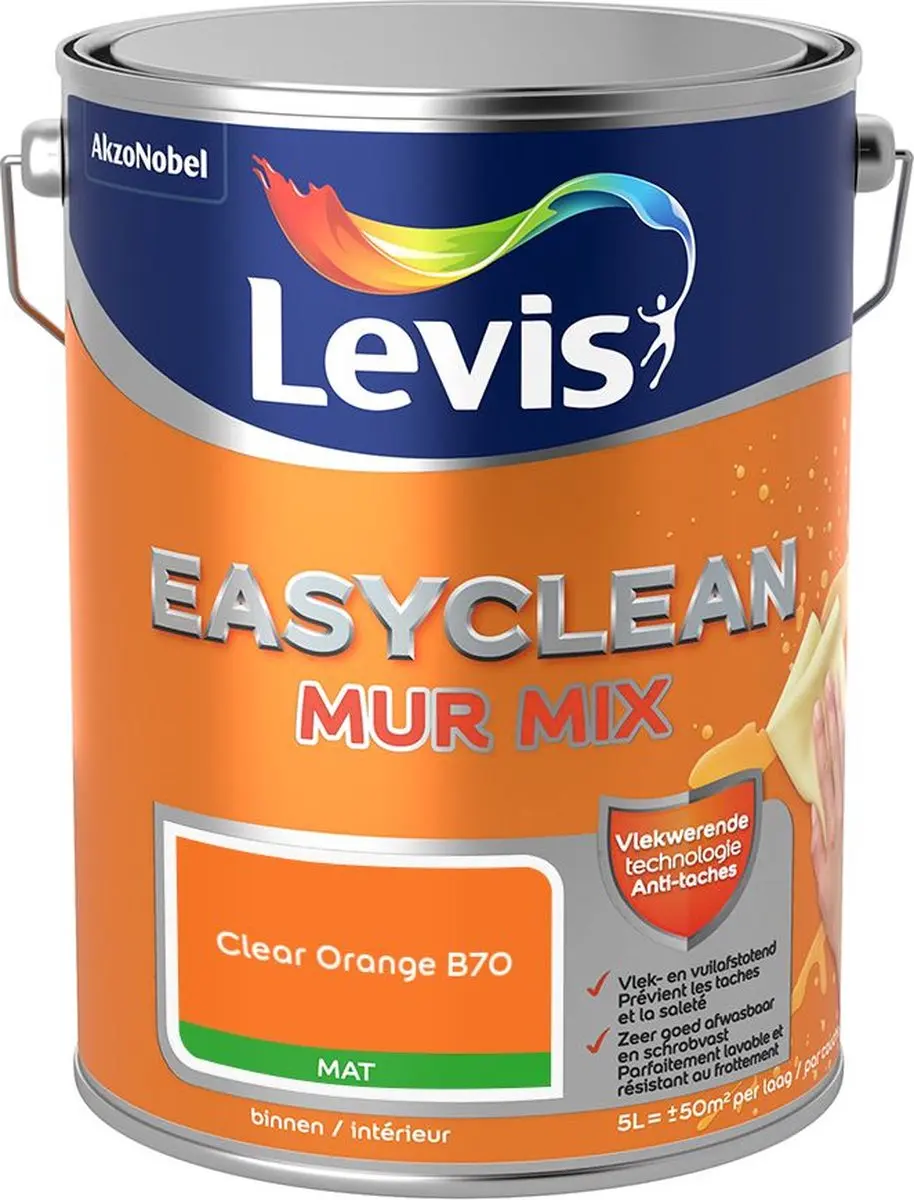 Levi's Easyclean Mur Mat Mix Clear Orange B70 Mengverf 5L