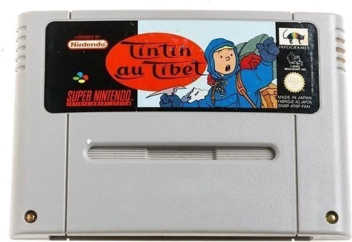 Nintendo TinTin au Tibet Super Nintendo Game