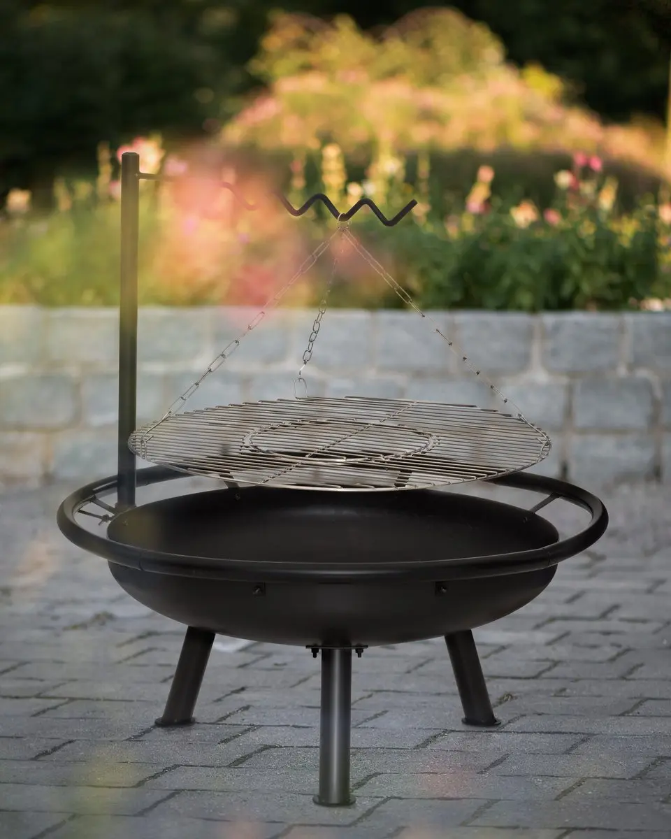 Mustang Easton Vuurschaal Ø70cm - Multigrill Systeem - RVS Grillrooster