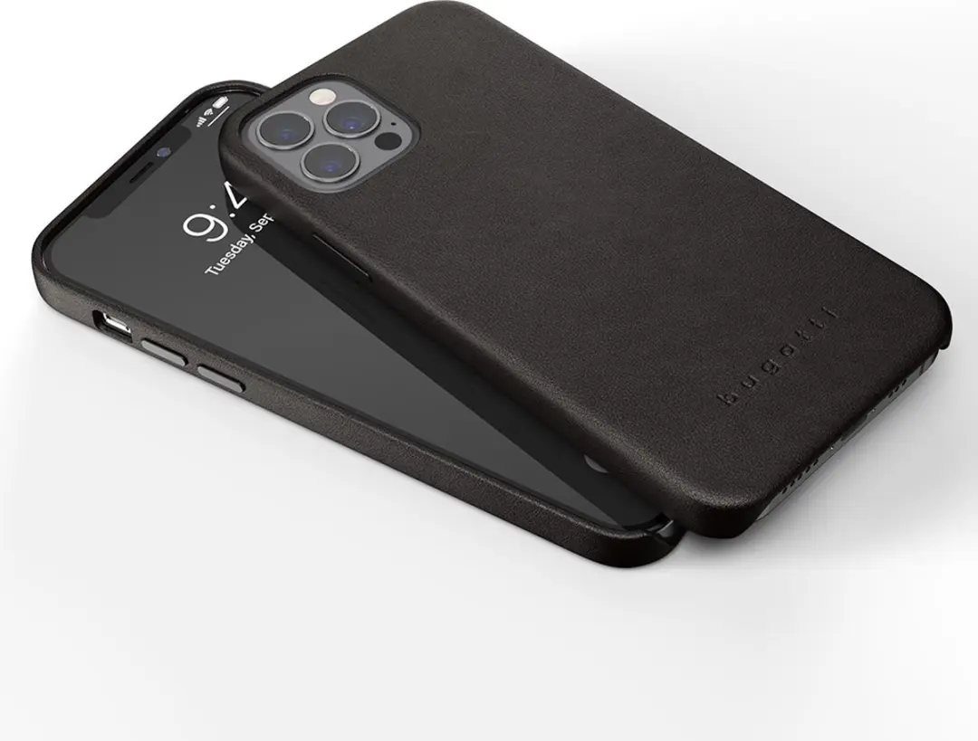 Bugatti Porto Full Wrap Case 42646 - iPhone 12 Pro Max - Zwart