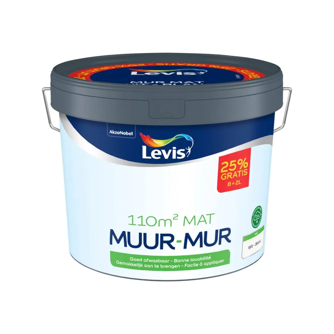 Levi's Muur Mat Wit 10L