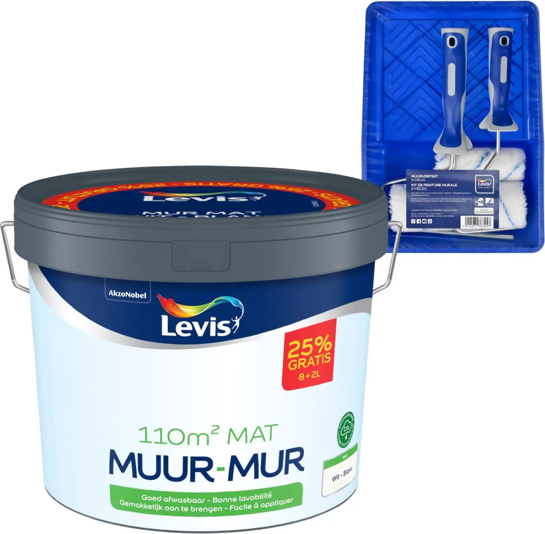 Levi's Muur Mat Wit 10L