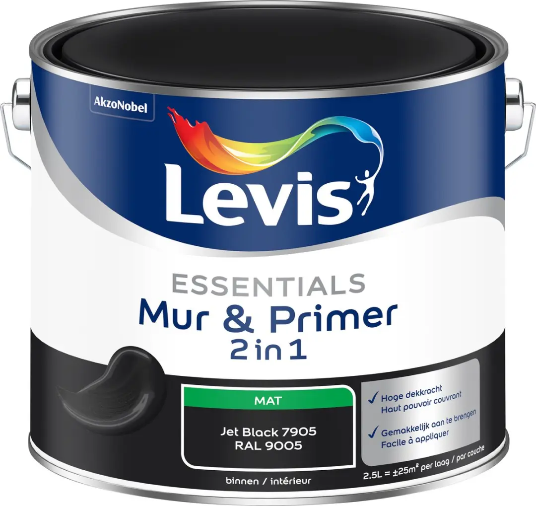 Levi's Essentials Mur & Primer Jet Black 2,5L