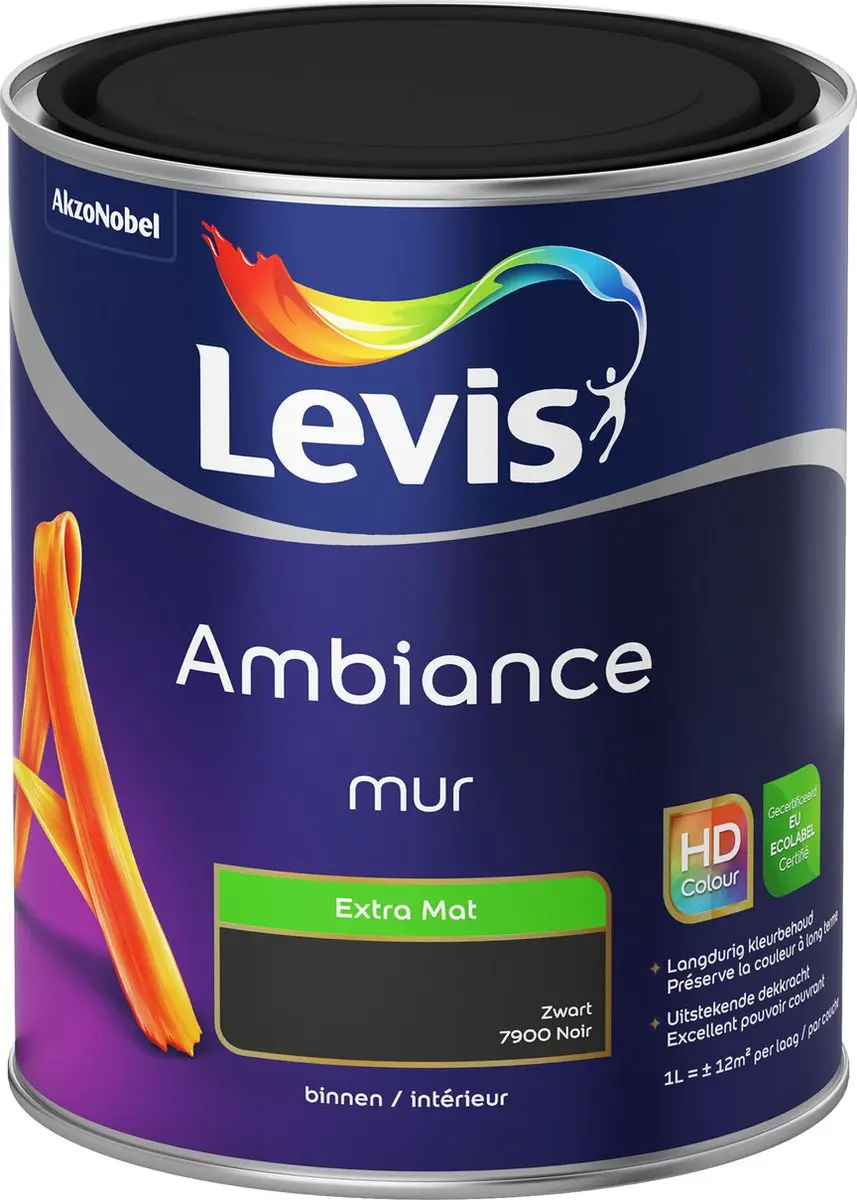 Levi's Ambiance Mur Extra Mat Zwart