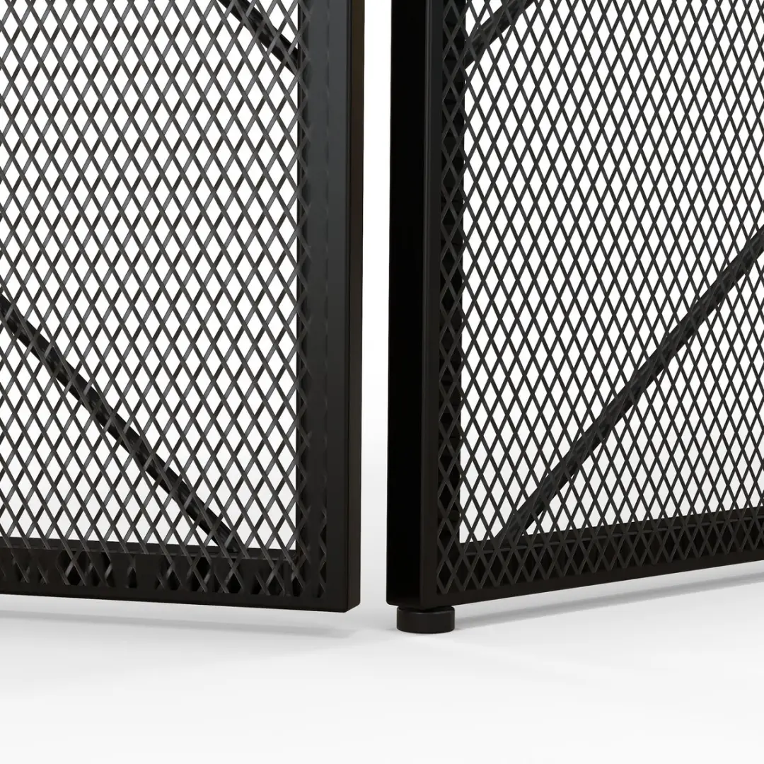 Homcom Kaminscherm Staal 135x120x85cm - Zwart