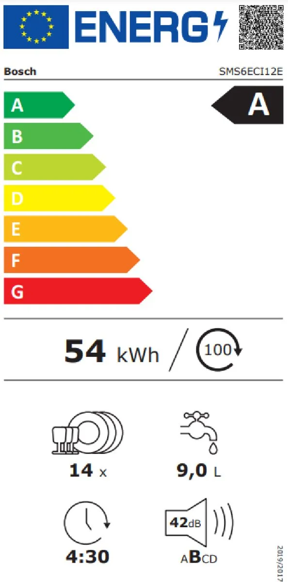 Bosch SMS6ECI12E Serie 6 Vaatwasser 14 Couverts - Geborsteld staal/Grijs