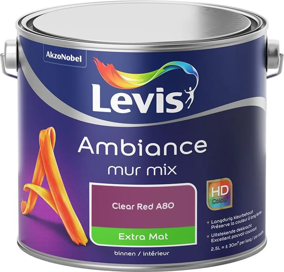 Levi's Ambiance Mur Extra Mat Mix Clear Red A80 Mengverf 2,5L