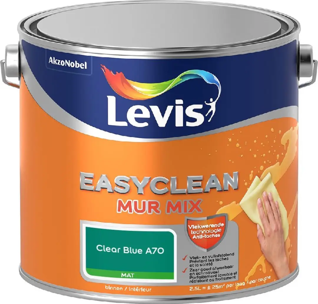 Levi's Easyclean Mur Mat Mix Clear Blue A70 Mengverf 2,5L