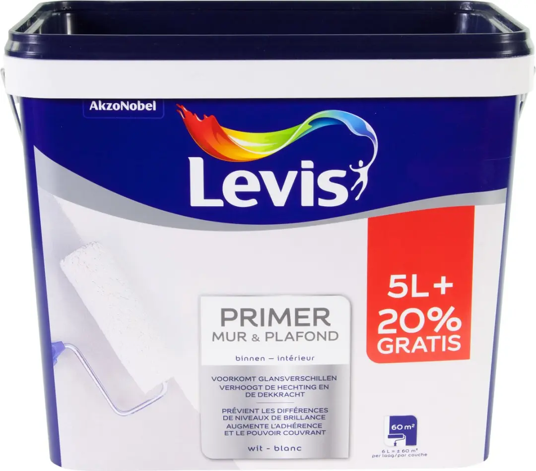 Levi's Primer Mur & Plafond Wit 6L