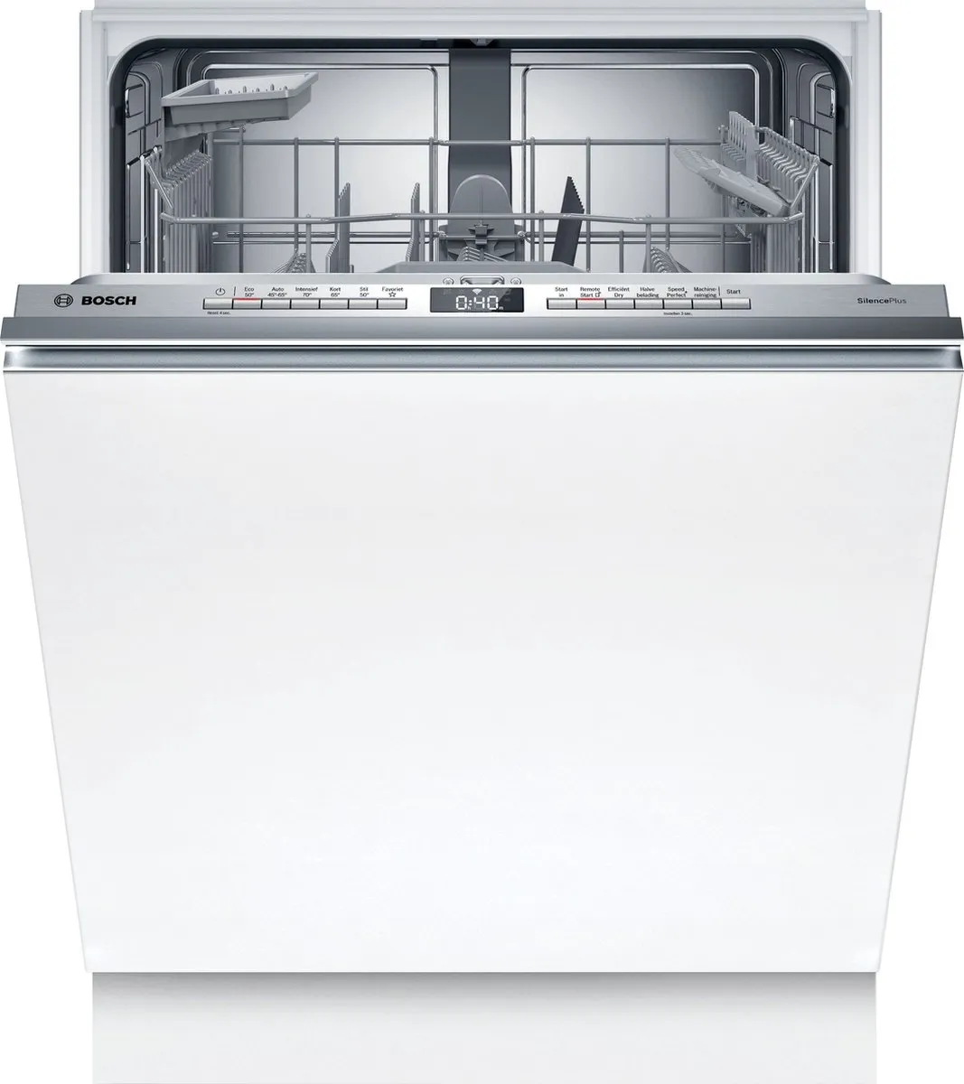 Bosch SMV4EAX23N - Serie 4 - Inbouwvaatwasser - 60 cm - Zeer stil - Energielabel E - Home Connect - infoLight - Efficient Dry: verbeterde droogprestaties door de automatisch geopende deur