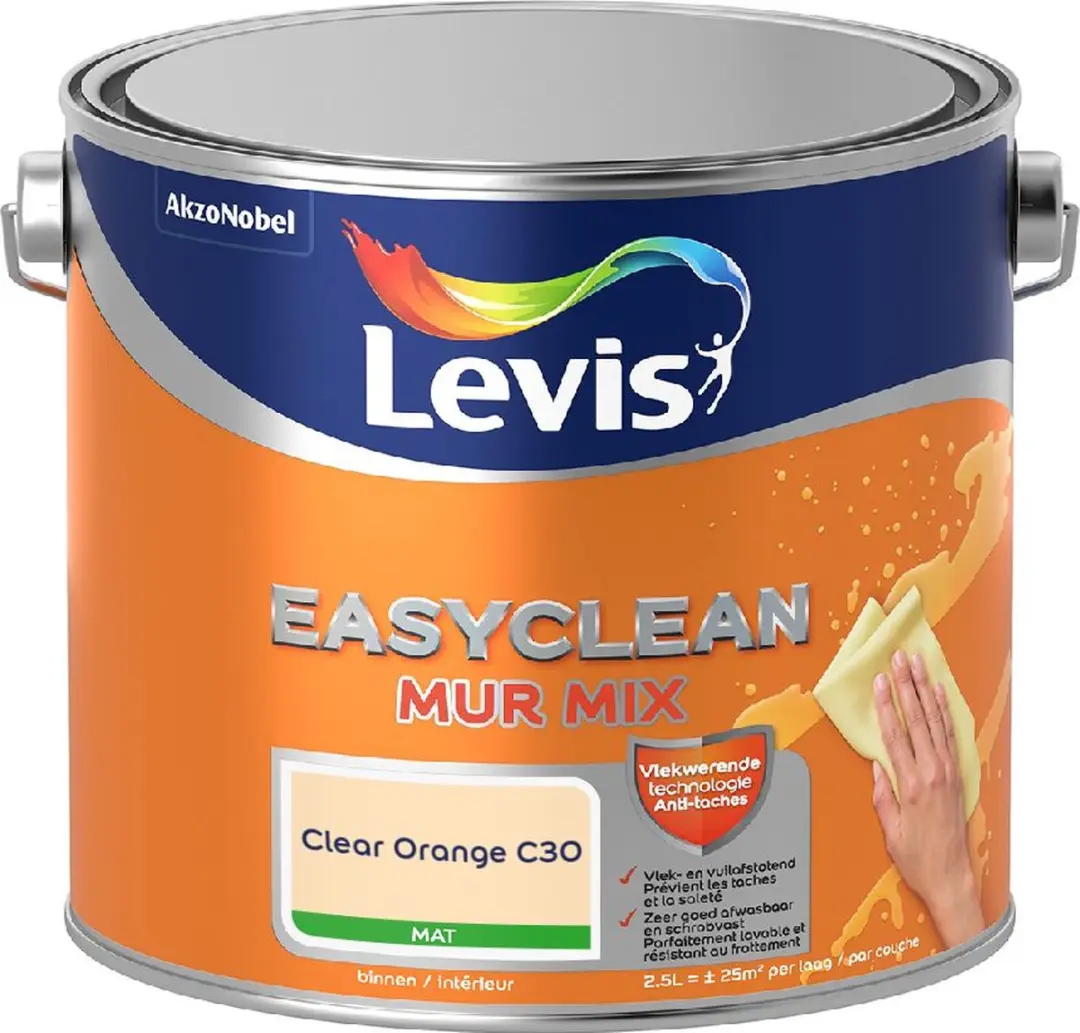 Levi's Easyclean Mur Mat Mix Clear Orange C30 Mengverf 2,5L