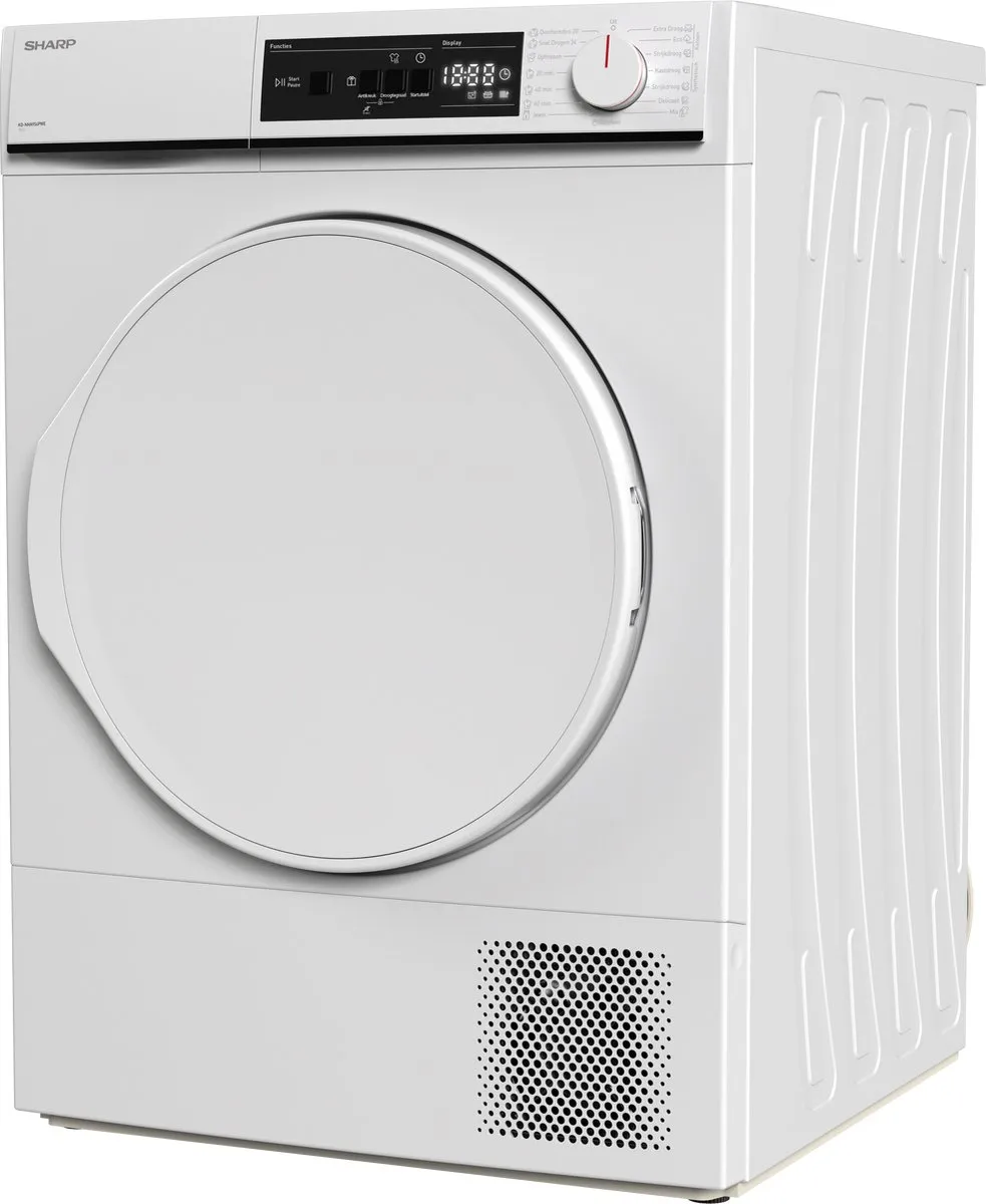 Sharp KDNHA9S6PWEBX Warmtepomp Droger 9kg - Wit