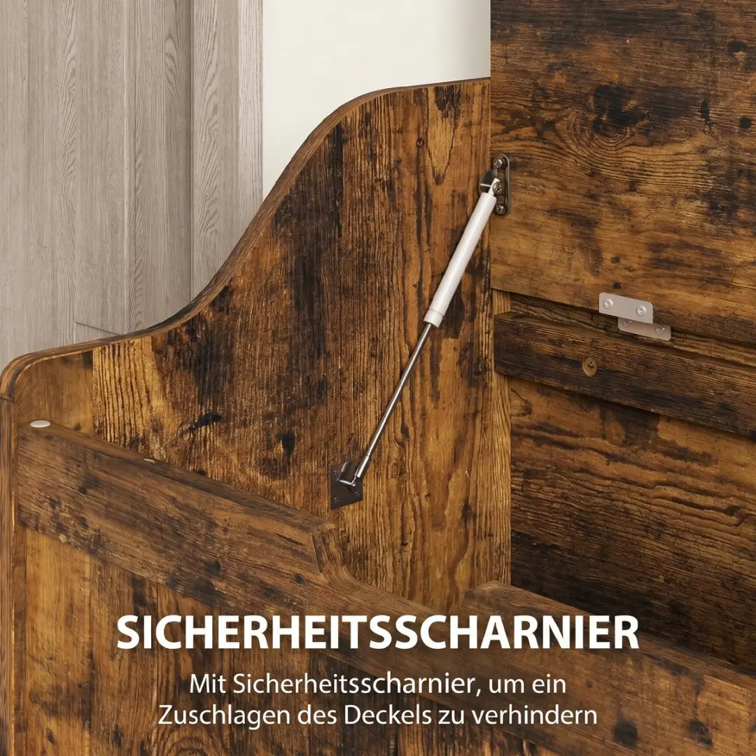 Homcom Opbergkist MDF - 61L - 56,5x38x56cm - Bruin - afbeelding 6 van 6