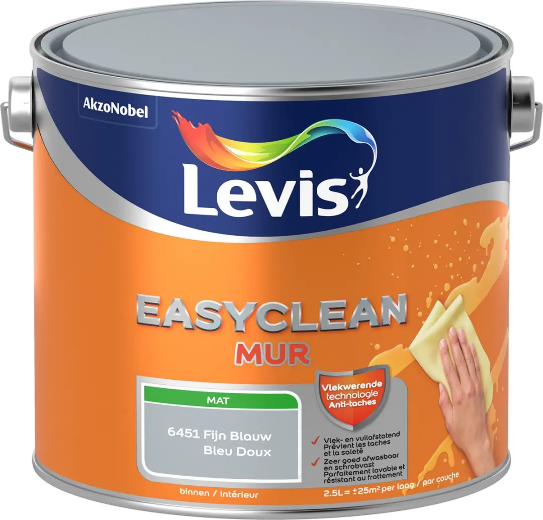 Levi's Easyclean Mur Mat Fijn Blauw 2,5L