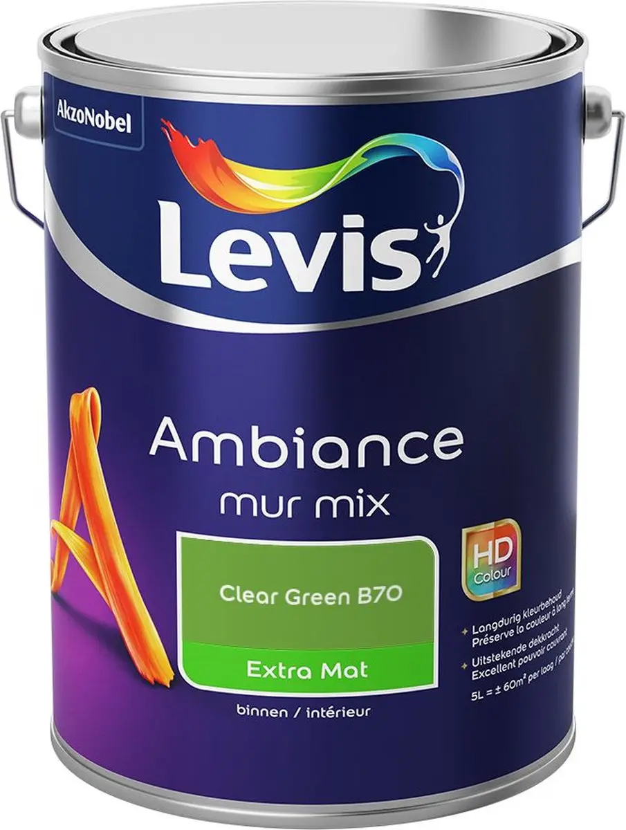Levi's Ambiance Mur Extra Mat Mix Clear Green B70 Mengverf 5L