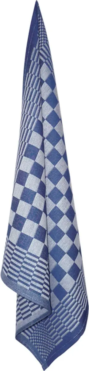 Mewave Theedoekenset Blok Blauw - 6 Stuks