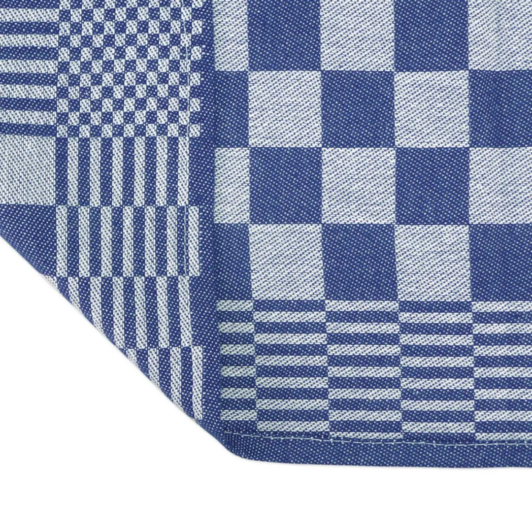 Mewave Theedoekenset Blok Blauw - 6 Stuks